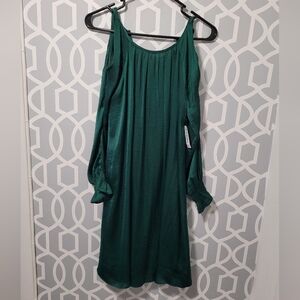 Green Open Shoulder Dress Size S